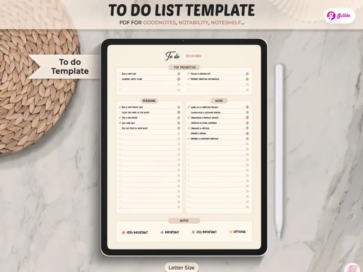 To Do List GoodNotes Template