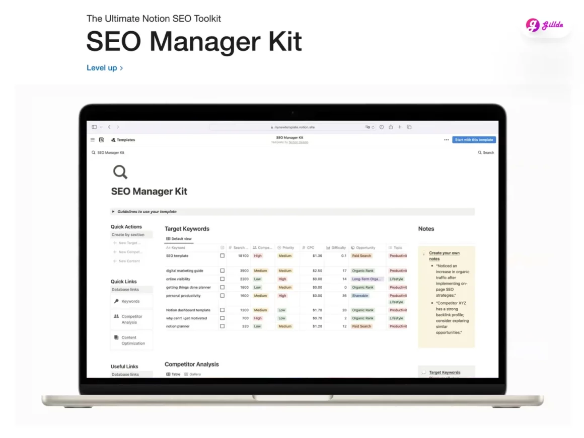 Notion SEO Template Gillde 4