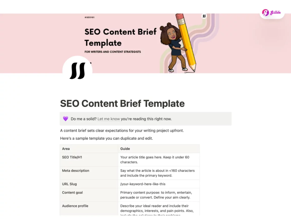 Notion SEO Template Gillde 9