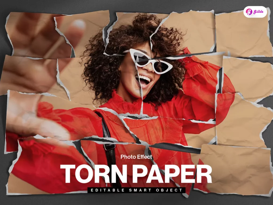Torn Paper Photo Effect Template
