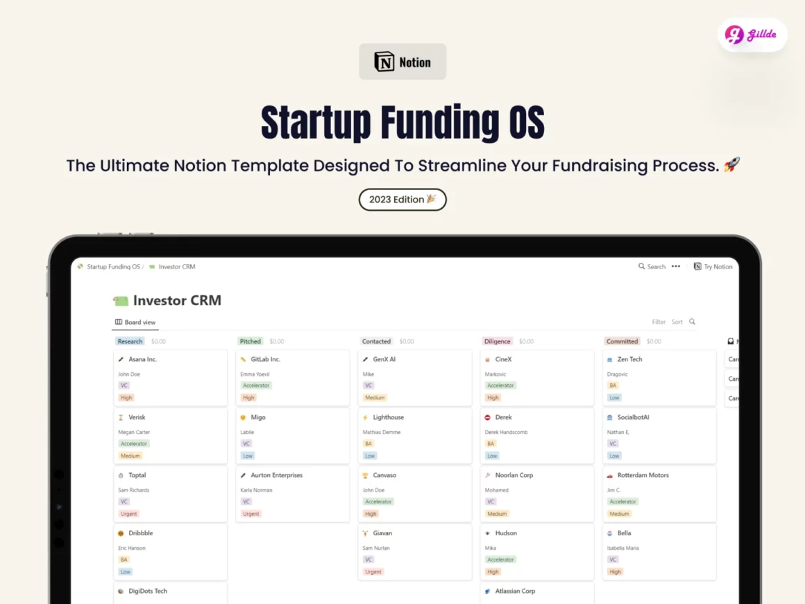 Notion Fundraising Template