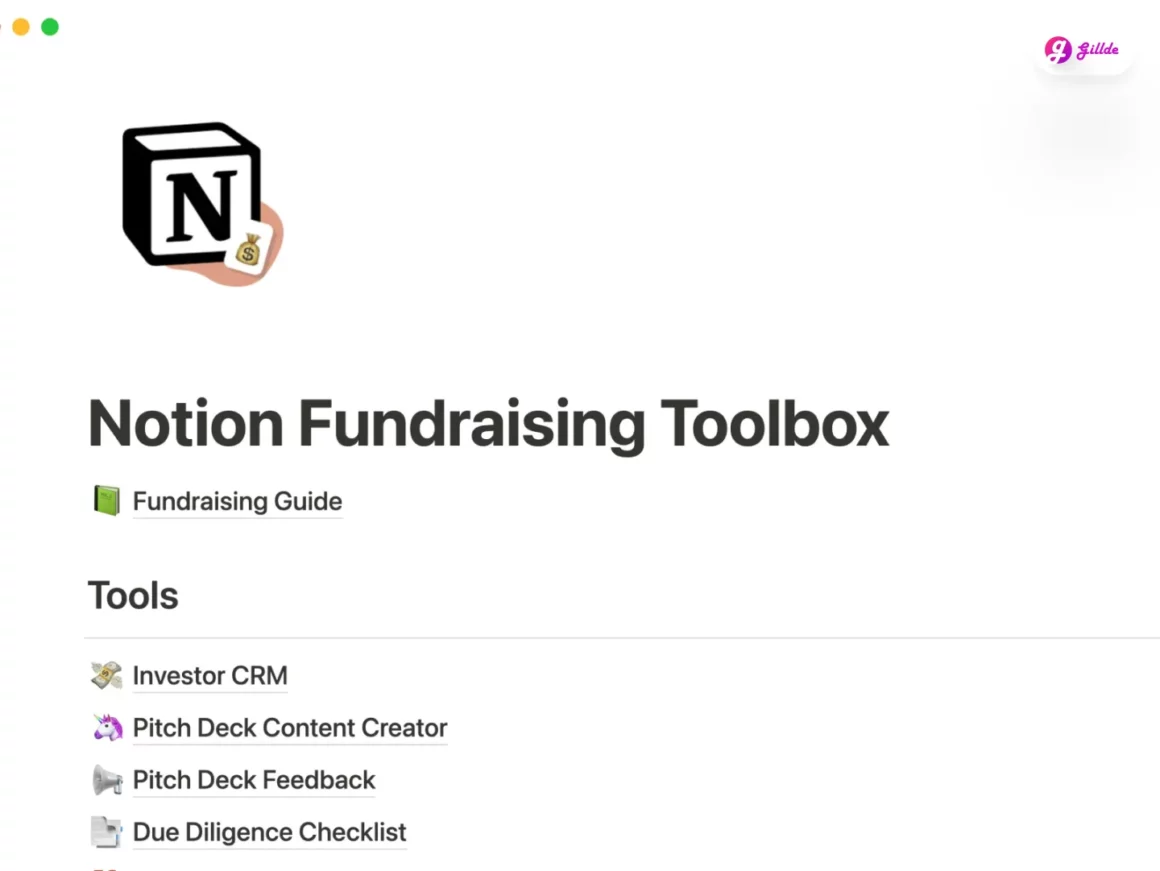 Startup fundraising toolbox