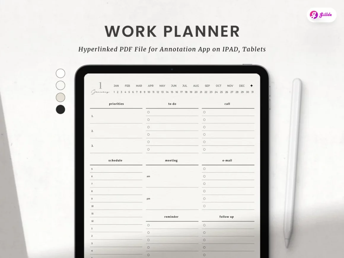 Printable Work Planner