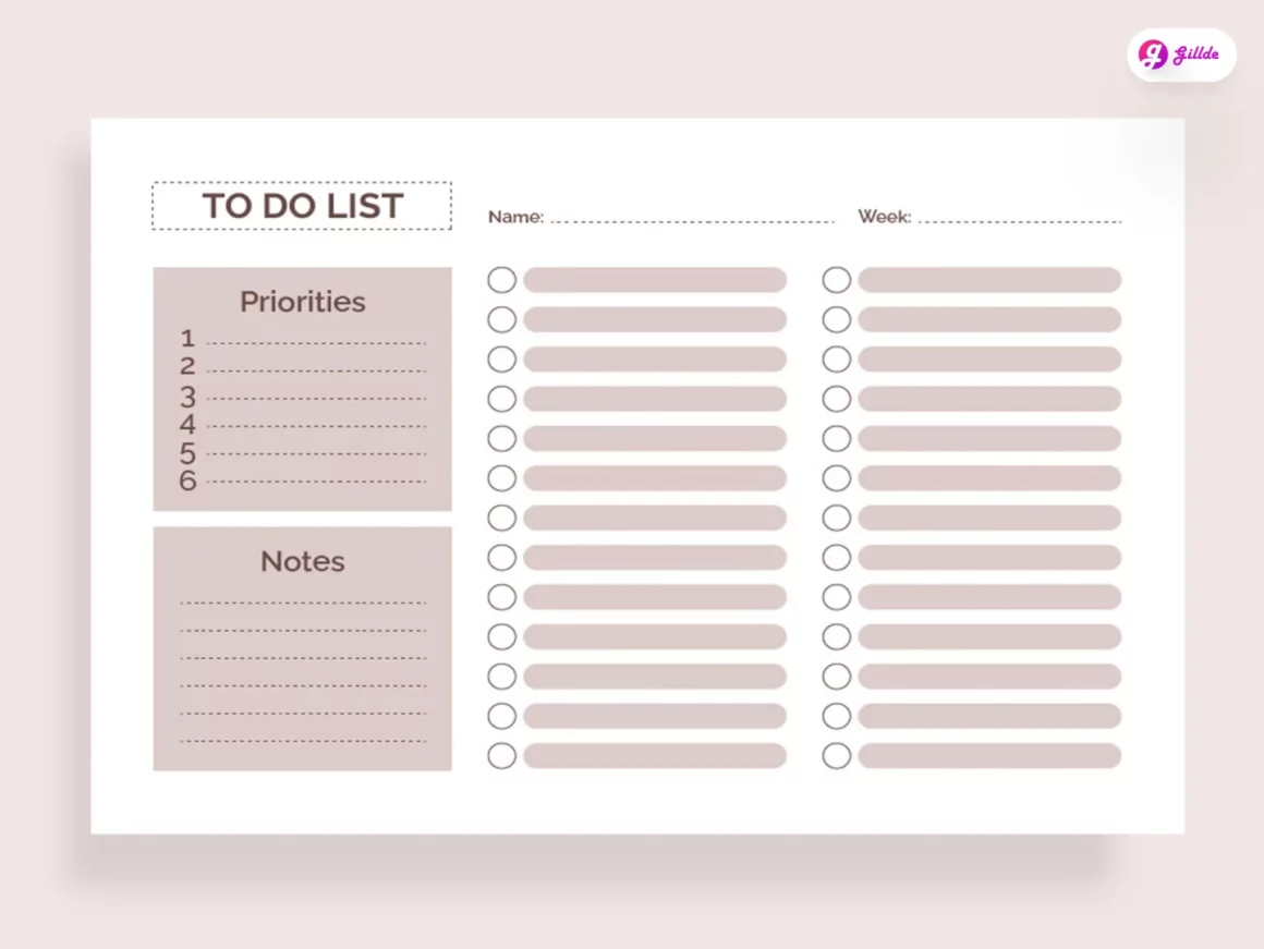 Printable Work Planner