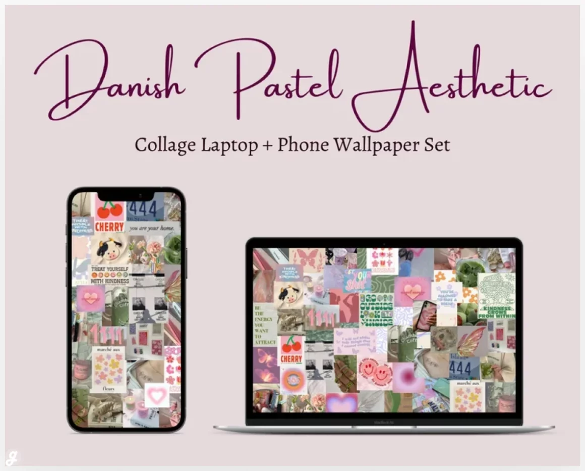 Danish Pastel Aesthetic Collage Wallpaper