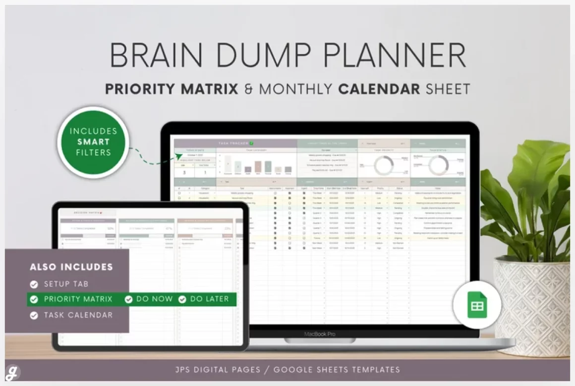 Brain Dump / Task Management - Priority Matrix Template