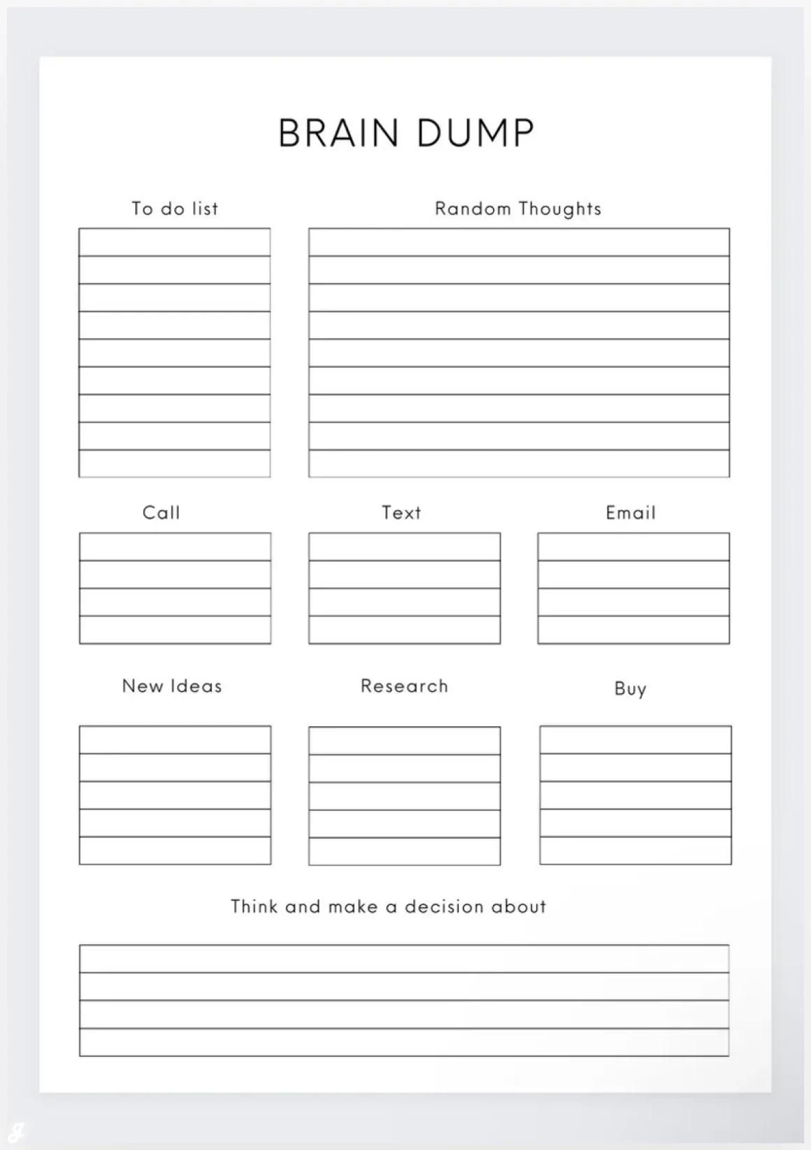 Brain Dump - Thought Organizer