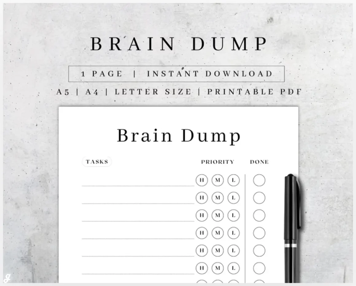 Brain Dump Journal Printable