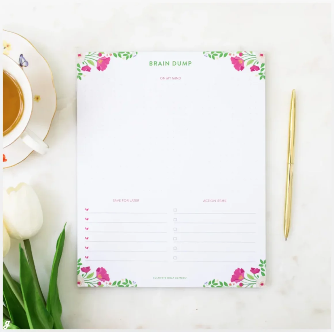 Brain Dump Planner Notepad 8x10