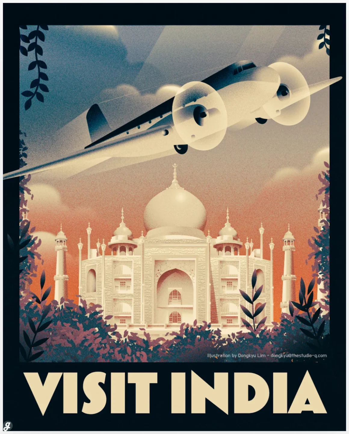 Visit India - Vintage Travel Poster by dongkyu lim