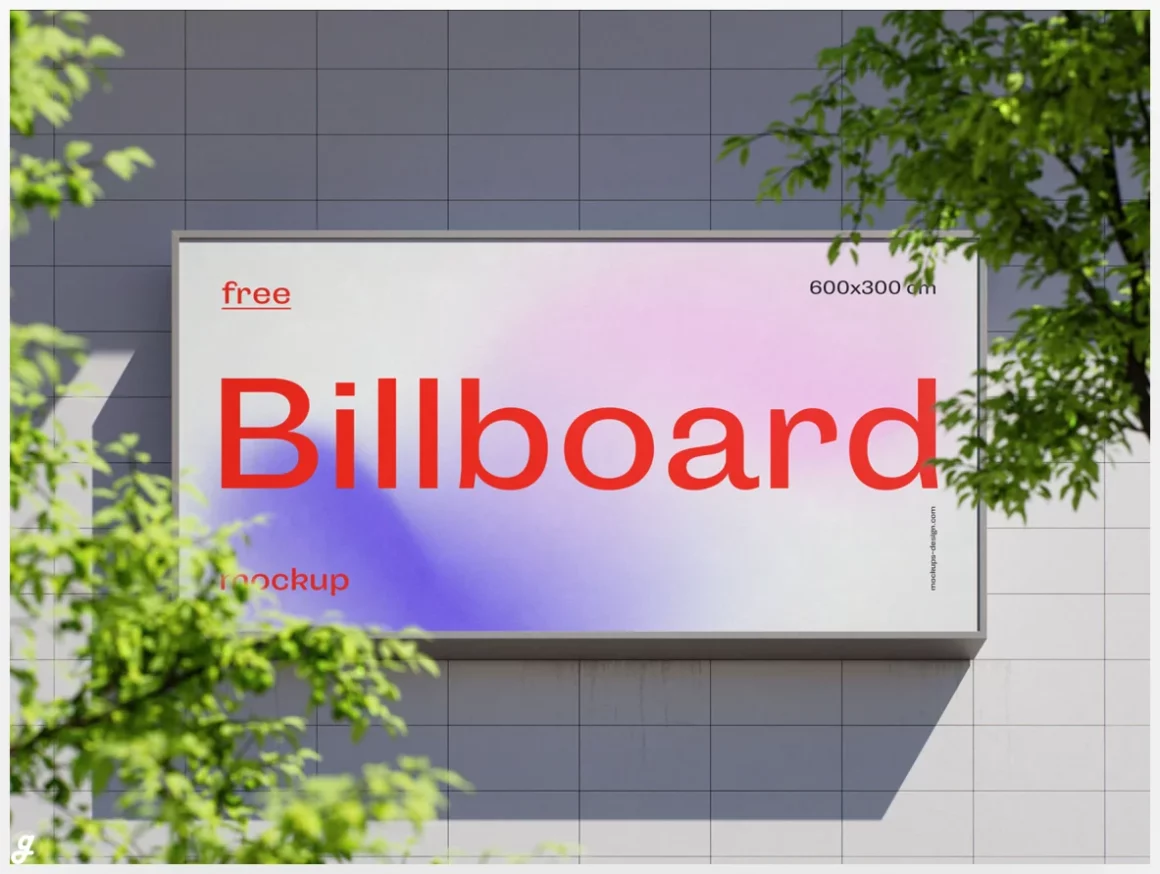 Free sunny billboard mockup