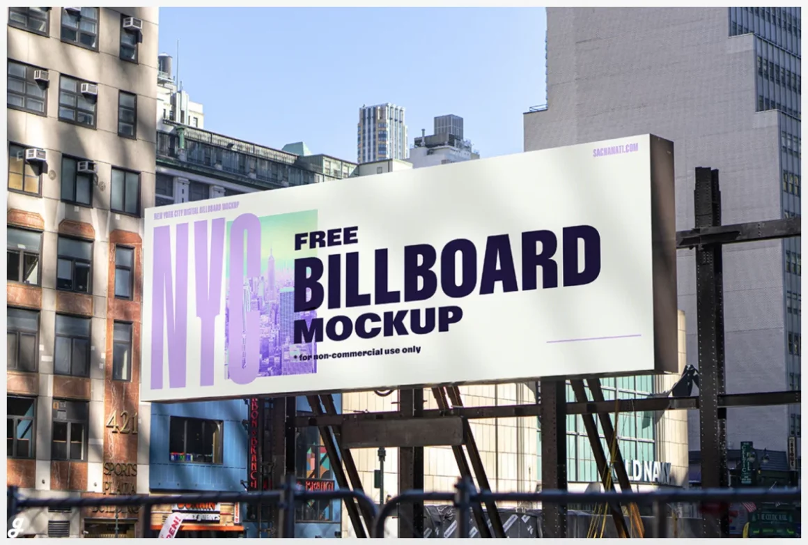 Free Urban Wide Billboard PSD mockup