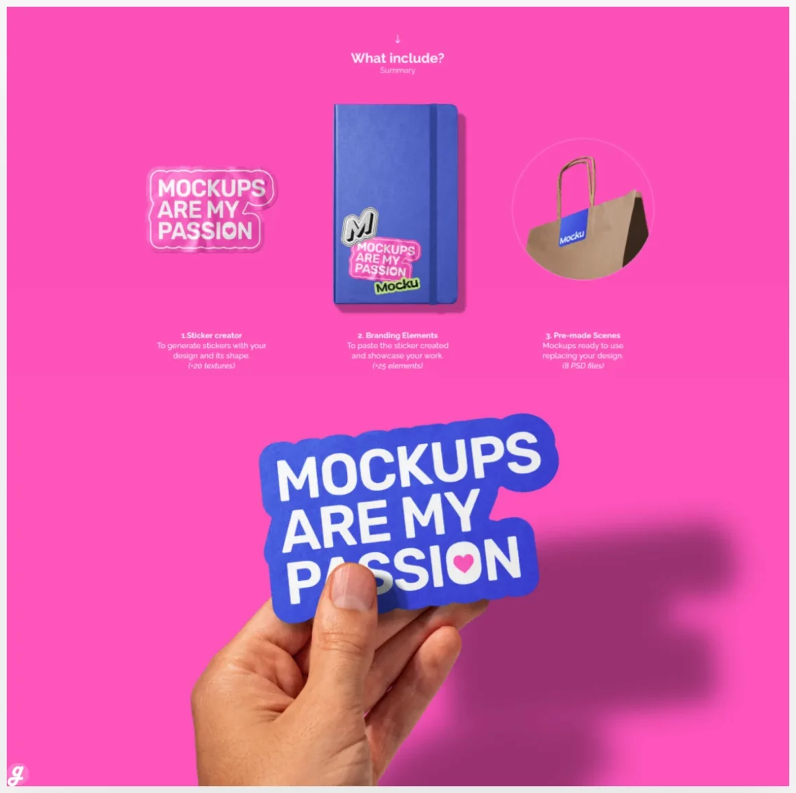 
Sticker's Branding Mockup Bundle