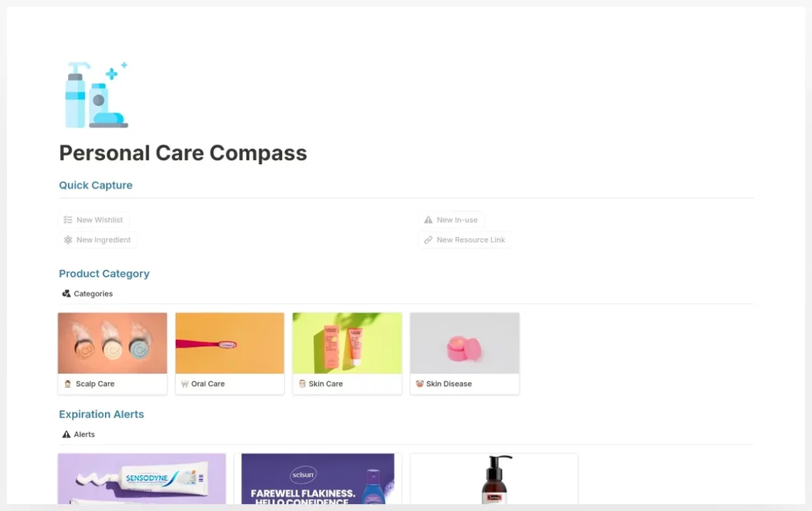 Personal Care Compass Template