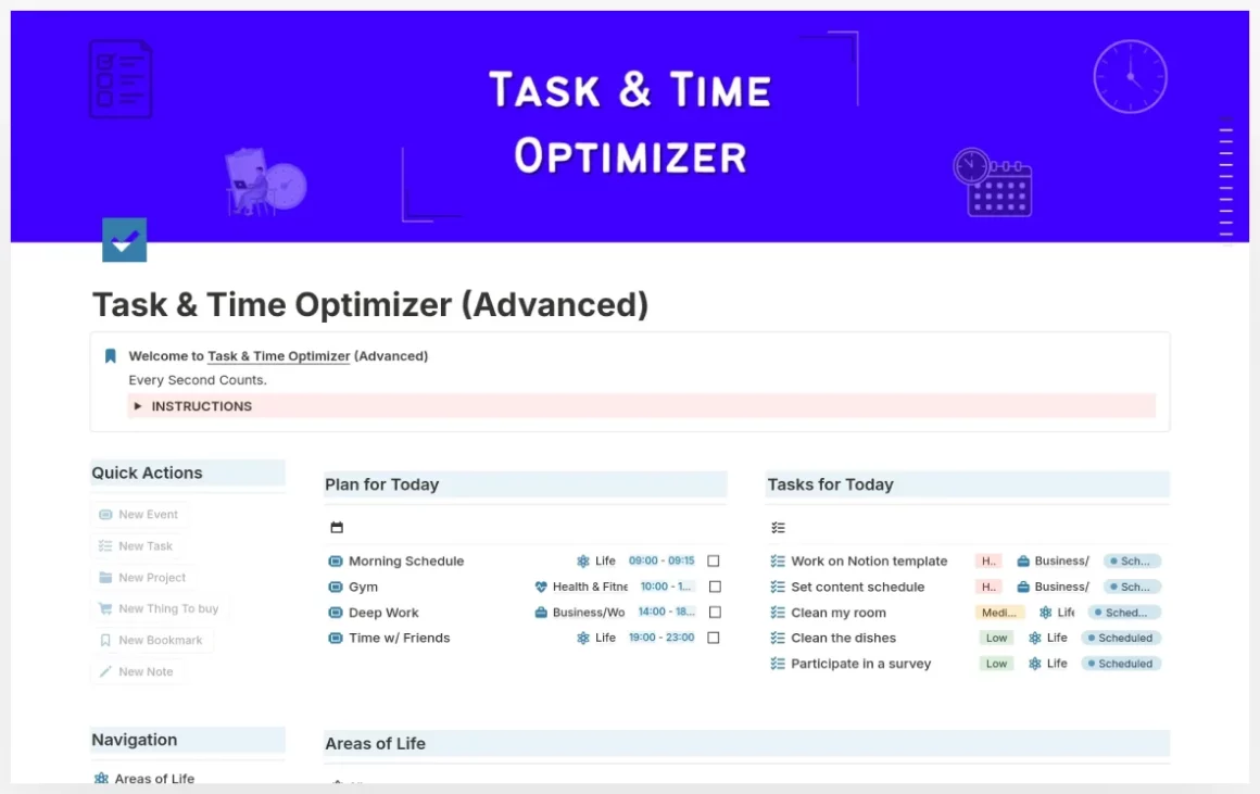 Task & Time Optimizer Template