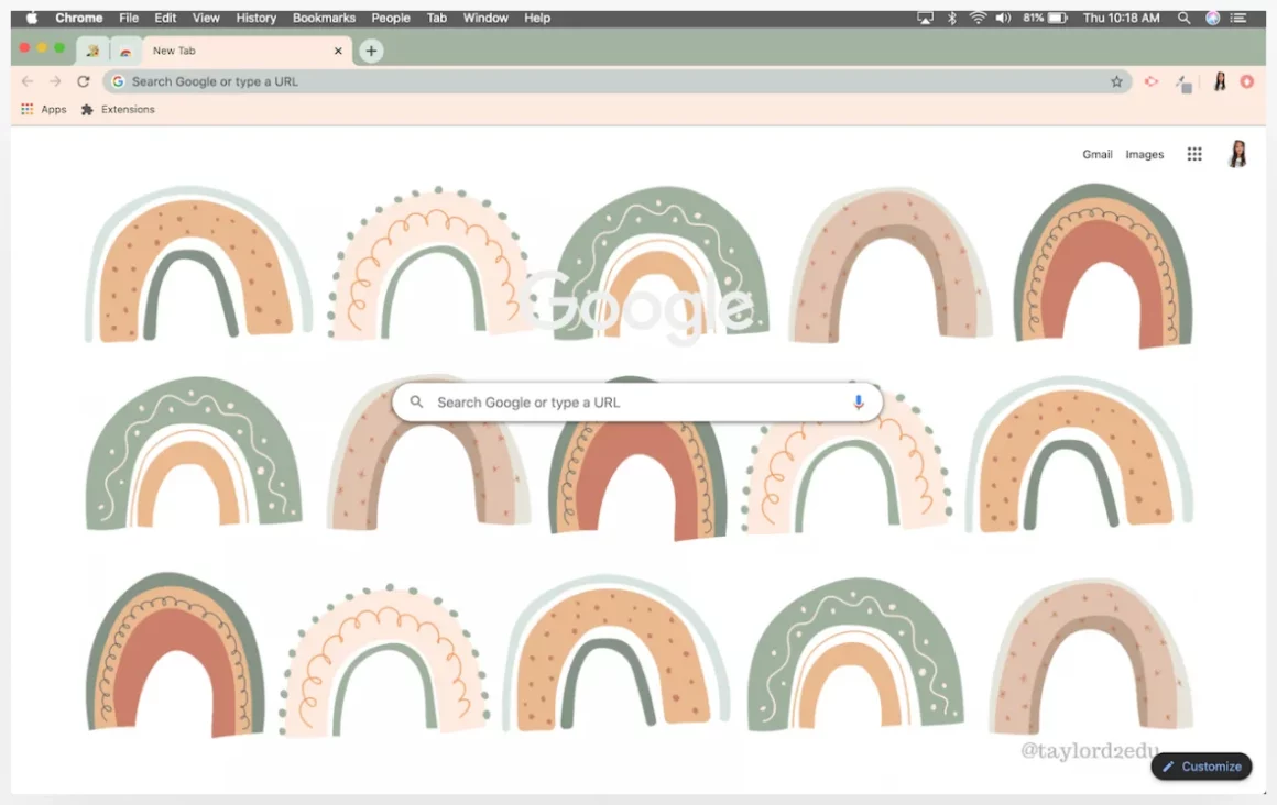 Muted Rainbow Aesthetic Google Chrome Themes