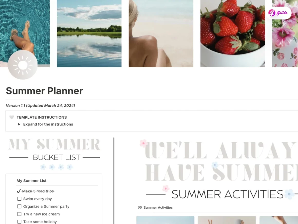 Free Notion Summer Template