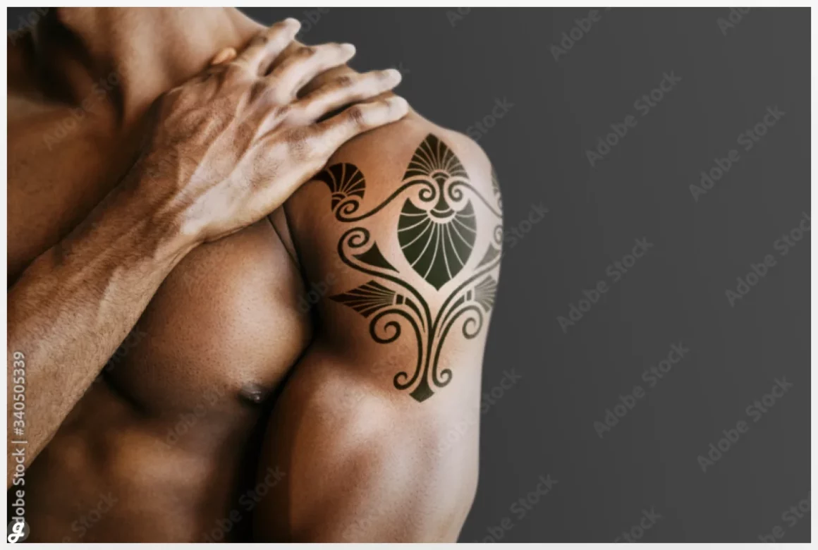 Upper arm tattoo mockup