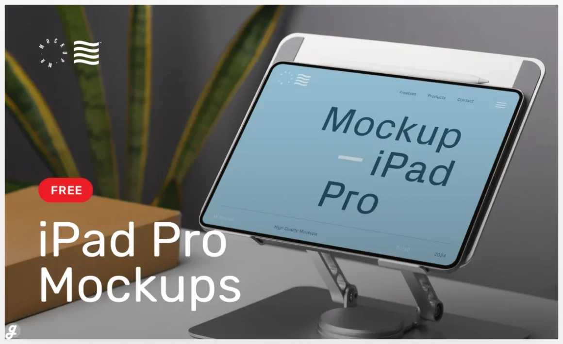 Free iPad Pro in Dock Mockup