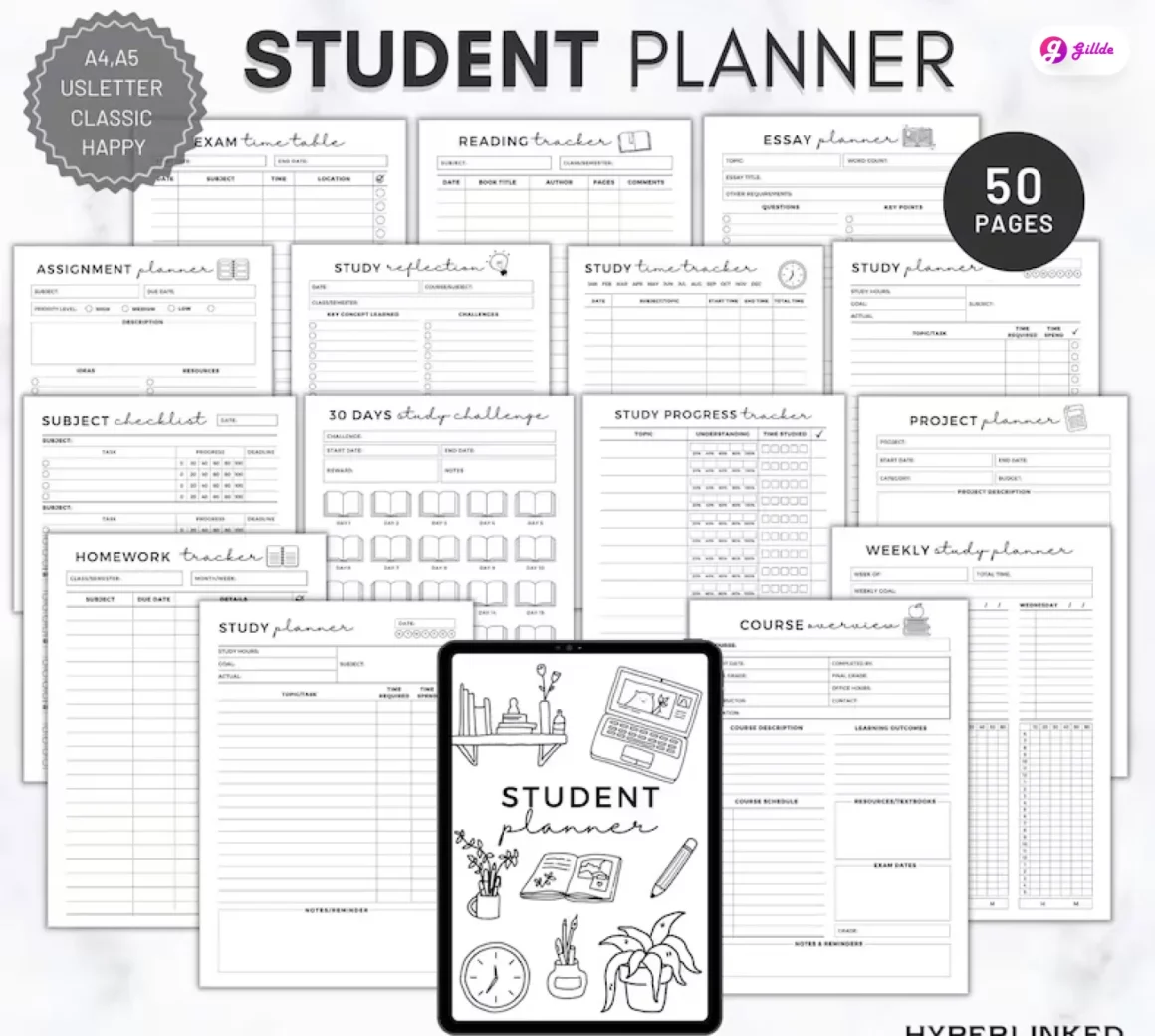 Student Planner Templates Printable