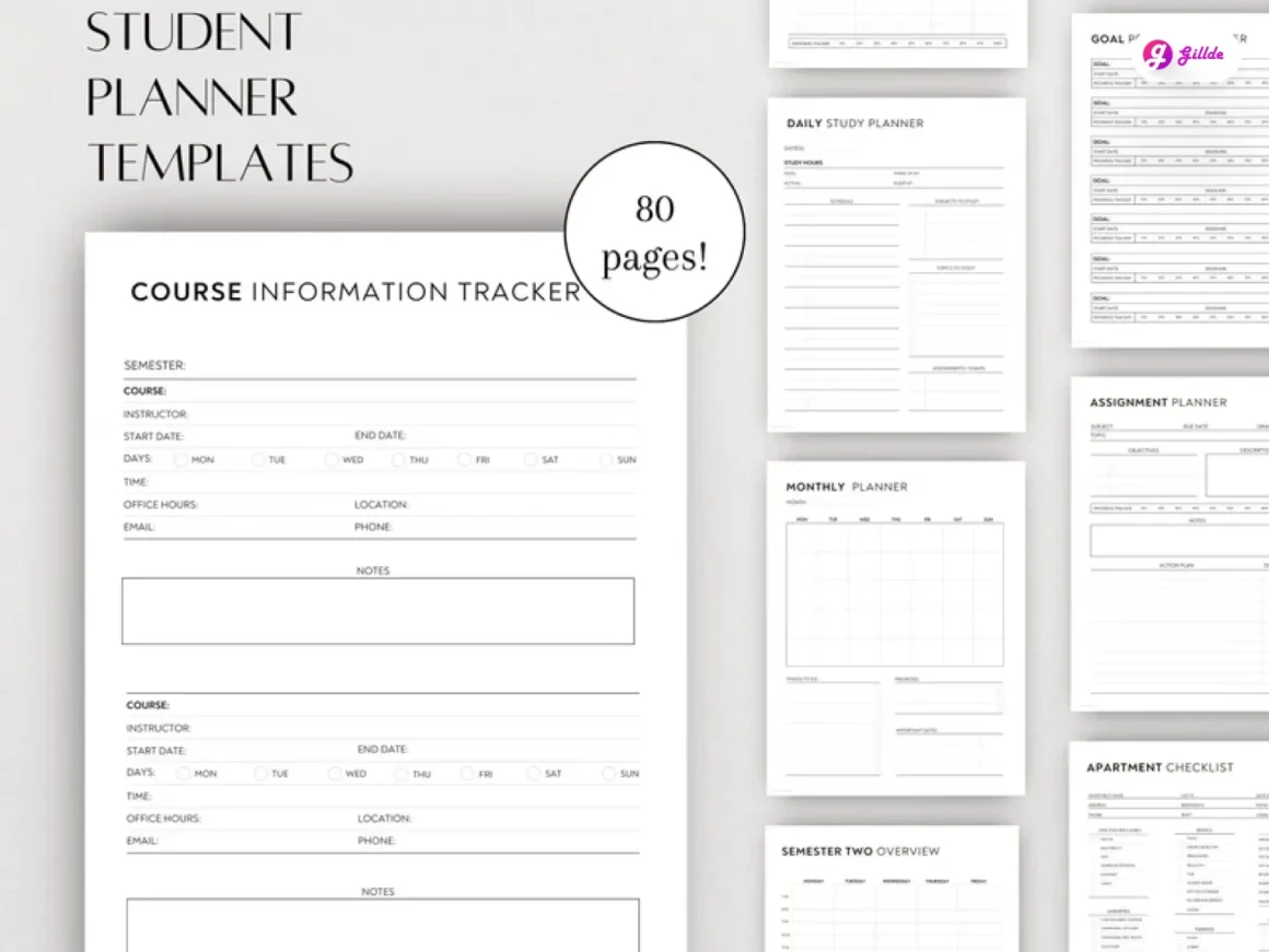 Student Planner Templates Printable