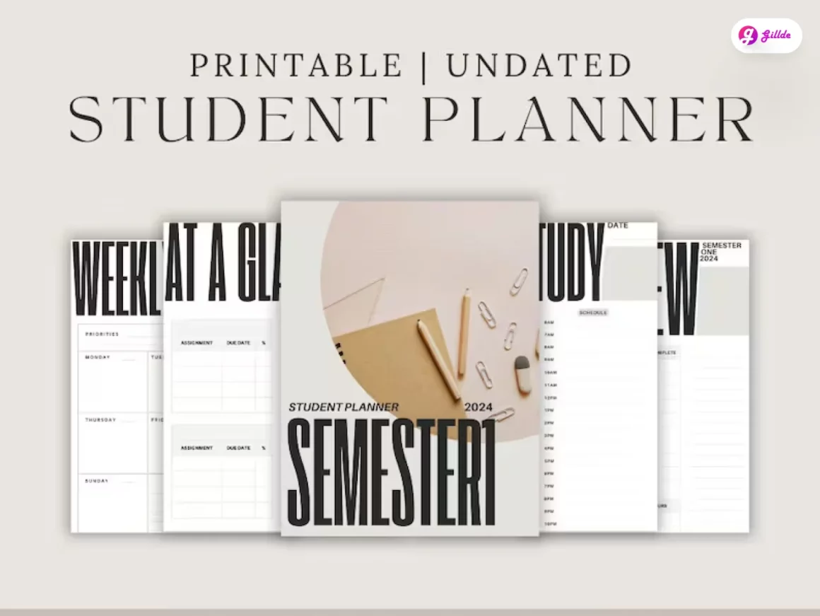 Printable Student Planner Gillde 3