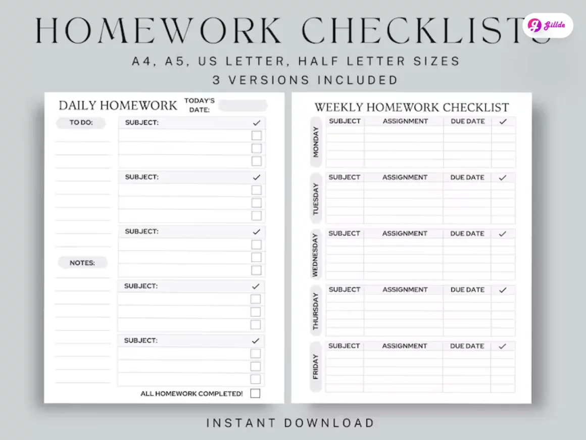 Printable Student Planner